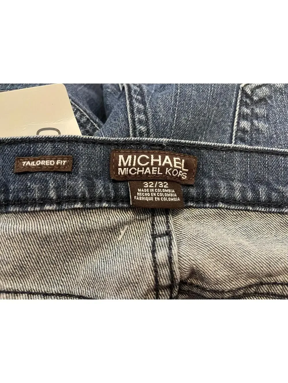 Michael Kors Tailored Fit Women's Size 32 X 32 Dark Wash Blue Denim Jeans